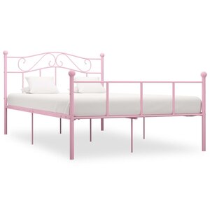 vidaXL Cadre de lit sans matelas rose métal 140x200 cm