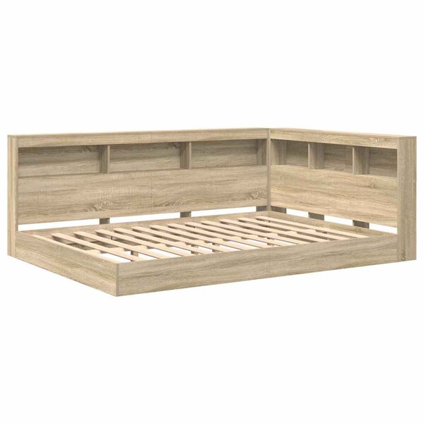 vidaXL Lit Bibliothèque Chêne sonoma 160 x 200 cm Bois d'ingénierie