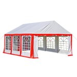 vidaXL Chapiteau de jardin PVC 4x6 m Rouge et blanc