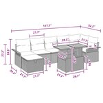 vidaXL Ensemble de canapé de jardin 8 Pièces Gris polyrotin