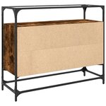 vidaXL Buffet avec dessus en verre chêne fumé bois d'ingénierie