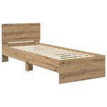 vidaXL Cadre de lit Chêne artisanal 75 x 190 cm Bois d'ingénierie