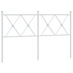 vidaXL Tête de lit métal blanc 137 cm