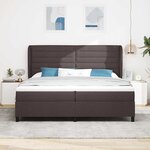 vidaXL Lit à ressorts avec matelas Marron foncé 200 x 200 cm tissu