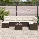vidaXL Ensemble de canapé de jardin 9 Pièces Marron 55 x 62 x 69 cm