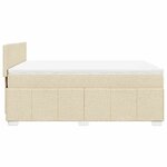 vidaXL Sommier à lattes de lit avec matelas Crème 140x190 cm Tissu