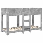 vidaXL Lit Superposé pour Enfants Gris béton 75 x 190 cm