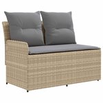 vidaXL Canapé de jardin avec accoudoirs et table relevable 2 Pièce