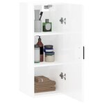 vidaXL Armoire murale blanc brillant 34 5x34x90 cm