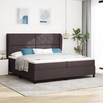 vidaXL Lit à ressorts avec matelas marron foncé  200x200 cm en tissu