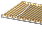 vidaXL Auvent manuel rétractable avec poteaux 5x3 5 m Jaune et blanc