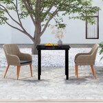 vidaXL Ensemble à manger de jardin avec coussins 3 Pièces marron