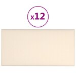 vidaXL Panneaux muraux 12 Pièces Crème 60x30 cm Velours 2 16 m²