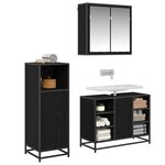 vidaXL Ensemble de mobilier de salle de bain 3 Pièces Chêne noir