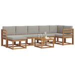 vidaXL Ensemble de canapés d'extérieur 8 pc Gris Naturel et Clair