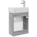 vidaXL Meuble de salle de bain avec robinet Sonoma gris