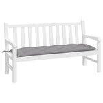 vidaXL Coussin de banc de jardin gris 150x50x7 cm tissu oxford