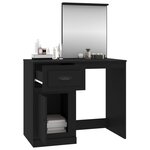 vidaXL Coiffeuse avec miroir noir 90x50x132 5 cm bois d'ingénierie