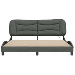 vidaXL Cadre de lit avec LED sans matelas Hvar gris foncé 180x200 cm tissu