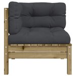 vidaXL Canapé d'angle de jardin avec coussins bois de pin imprégné