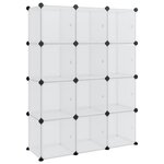vidaXL Cubes de rangement 12 Pièces avec portes Transparent PP