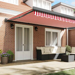 vidaXL Auvent Rouge et Blanc 500 x 300 x 165 cm Polyester et Aluminium