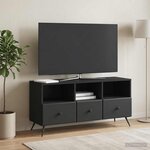 vidaXL Meuble TV avec tiroir Noir 102 x 34 5 x 50 cm Bois d'ingénierie