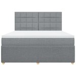 vidaXL Sommier à lattes de lit avec matelas Gris clair 180x200cm Tissu