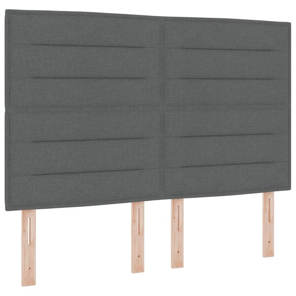 vidaXL Lit à ressort avec matelas gris foncé 160x200 cm en tissu