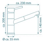 SCHÜTTE Mitigeur d'évier UNICORN acier inoxydable couleur