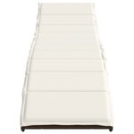 vidaXL Chaise longue avec coussin marron 55x199x50 cm résine tressée