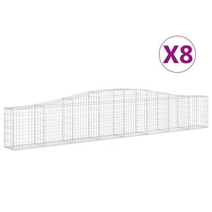 vidaXL Paniers à gabions arqués 8 Pièces 400x30x60/80 cm Fer galvanisé