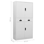 vidaXL Armoire de bureau Gris clair 90x40x180 cm Acier