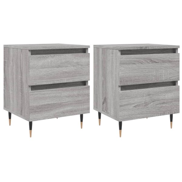 vidaXL Tables de chevet 2 Pièces sonoma gris 40x35x50 cm bois ingénierie