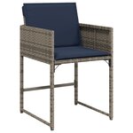 vidaXL Ensemble de salle à manger jardin 5 pièces avec coussins gris poly rotin