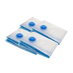 Pack and Move - Lot 4 Housses Rangement Sous Vide - Taille S 50 x 70 cm - Sac de Compression - Vêtements Pull Hiver - Petit Format - Fermeture Zip