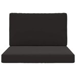 vidaXL Coussin de canapé d'extérieur 2 Pièces Noir Polyester