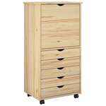 vidaXL Cabinet roulant 53 x 39 x 103 cm Bois de Pin Massif Marron