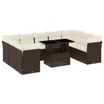vidaXL Salon de jardin 10 Pièces avec coussins marron résine tressée