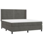 vidaXL Sommier à lattes de lit matelas et LED Gris foncé 180x200 cm
