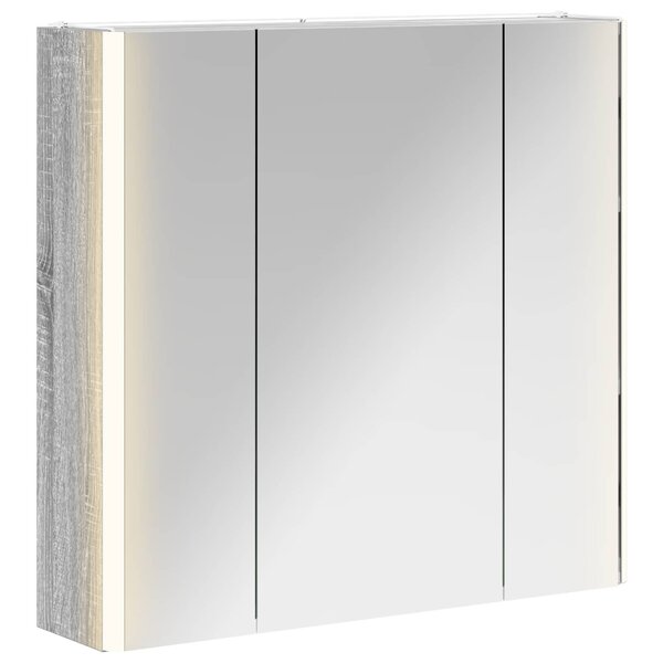 vidaXL Armoire Miroir de Salle de Bain Gris Sonoma