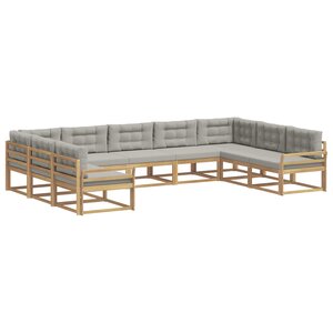 vidaXL Ensemble de canapés d'extérieur 9 pc Blanc et gris clair