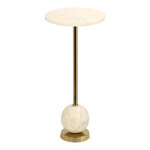 Table d'appoint en laiton et marbre 25 5 x 53 cm