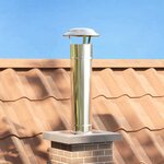 vidaXL Extension de Conduit Argent 25 x 25 x 82 cm Acier inoxydable
