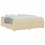 vidaXL Cadre de lit avec matelas Crème 200 x 200 cm tissu
