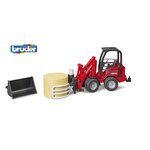 Bruder 02192 - Schäffer Hoflader 2630 avec pince a ballots + 1 ballot rond
