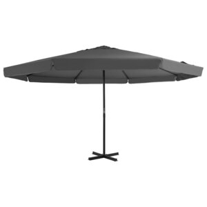 vidaXL Parasol d'extérieur avec mât en aluminium 500 cm anthracite