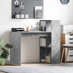 vidaXL Bureau Gris béton 108 x 55 x 103 5 cm Bois d'ingénierie