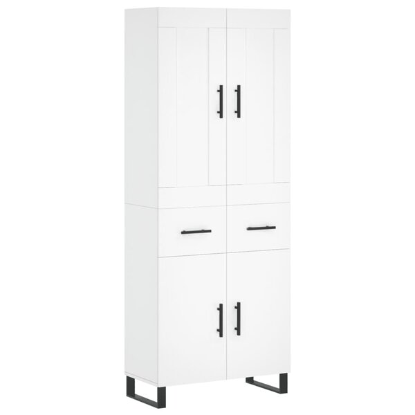 vidaXL Buffet haut Blanc 69 5x34x180 cm Bois d'ingénierie