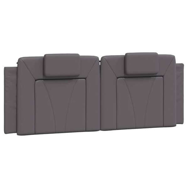 vidaXL Coussin de tête de lit gris 140 cm similicuir